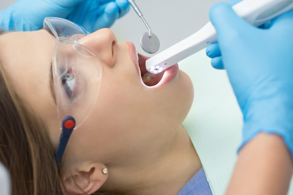 dentist using camera